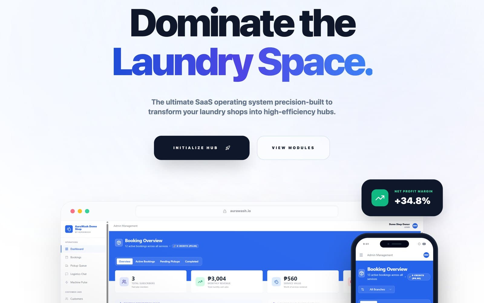 AuraWash — Multi-Branch SaaS
