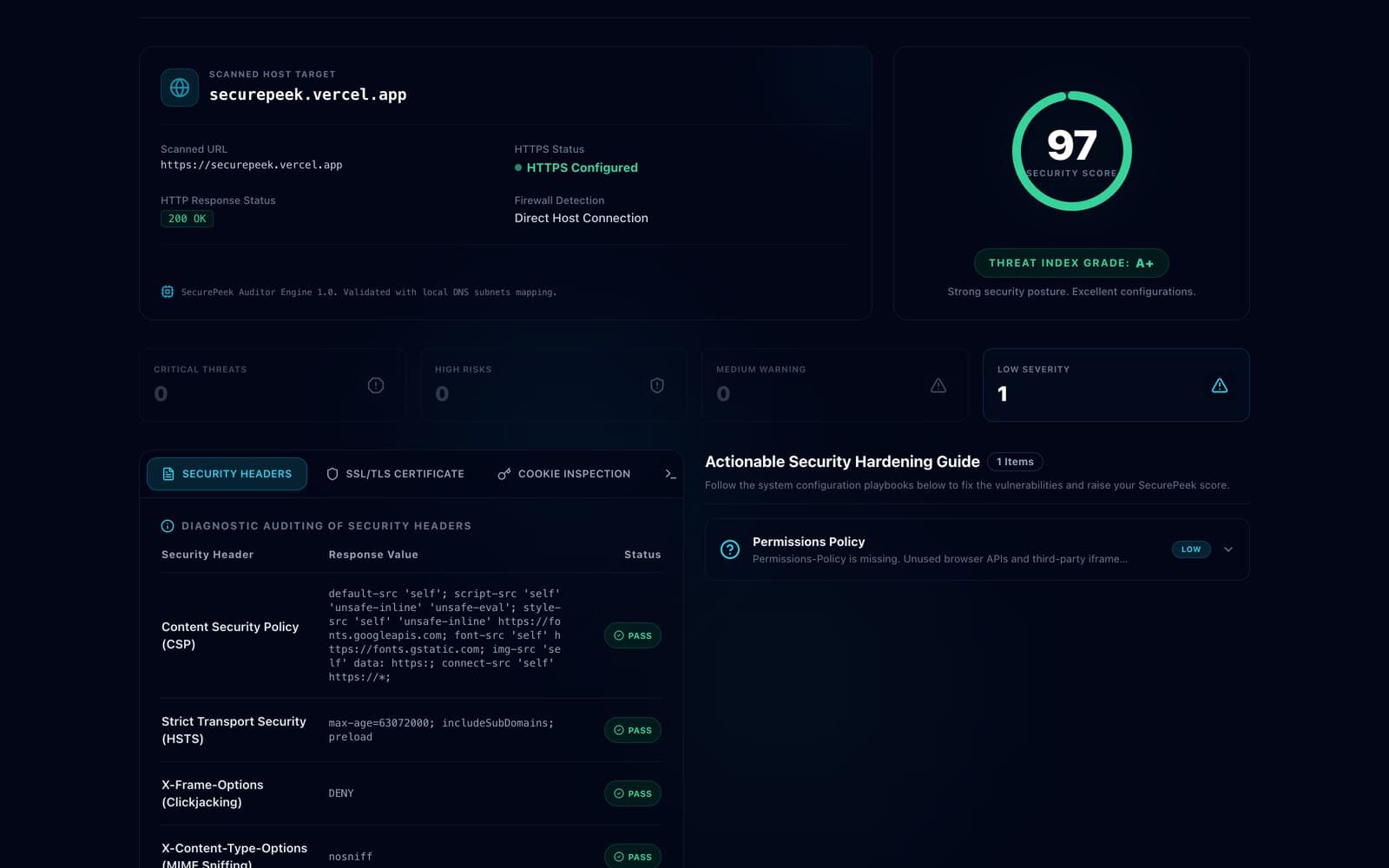 SecurePeek — Security Tooling
